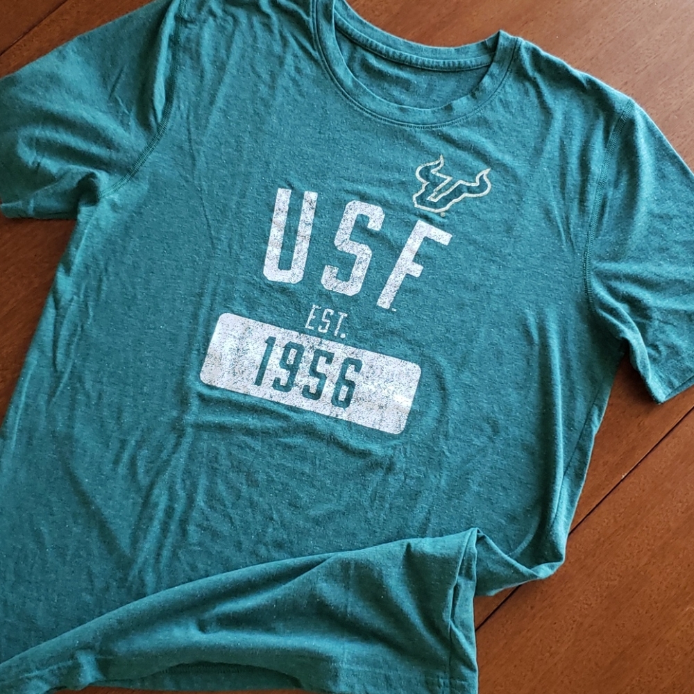 ADIDAS USF Bulls College Tee scoop neck L 14 16